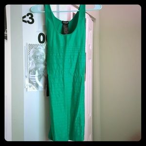 Bebe bodycon back cutout shine dress